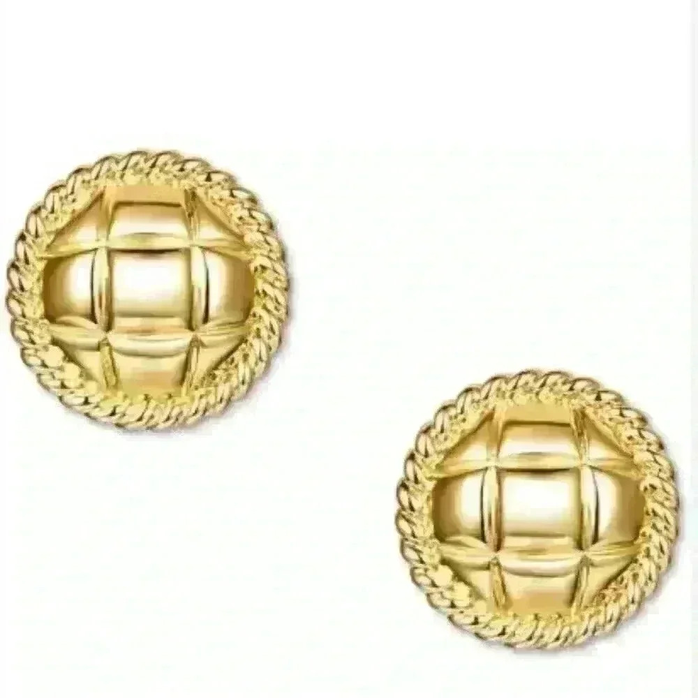 Charter‎ Club Gold Quilted Stud Earrings